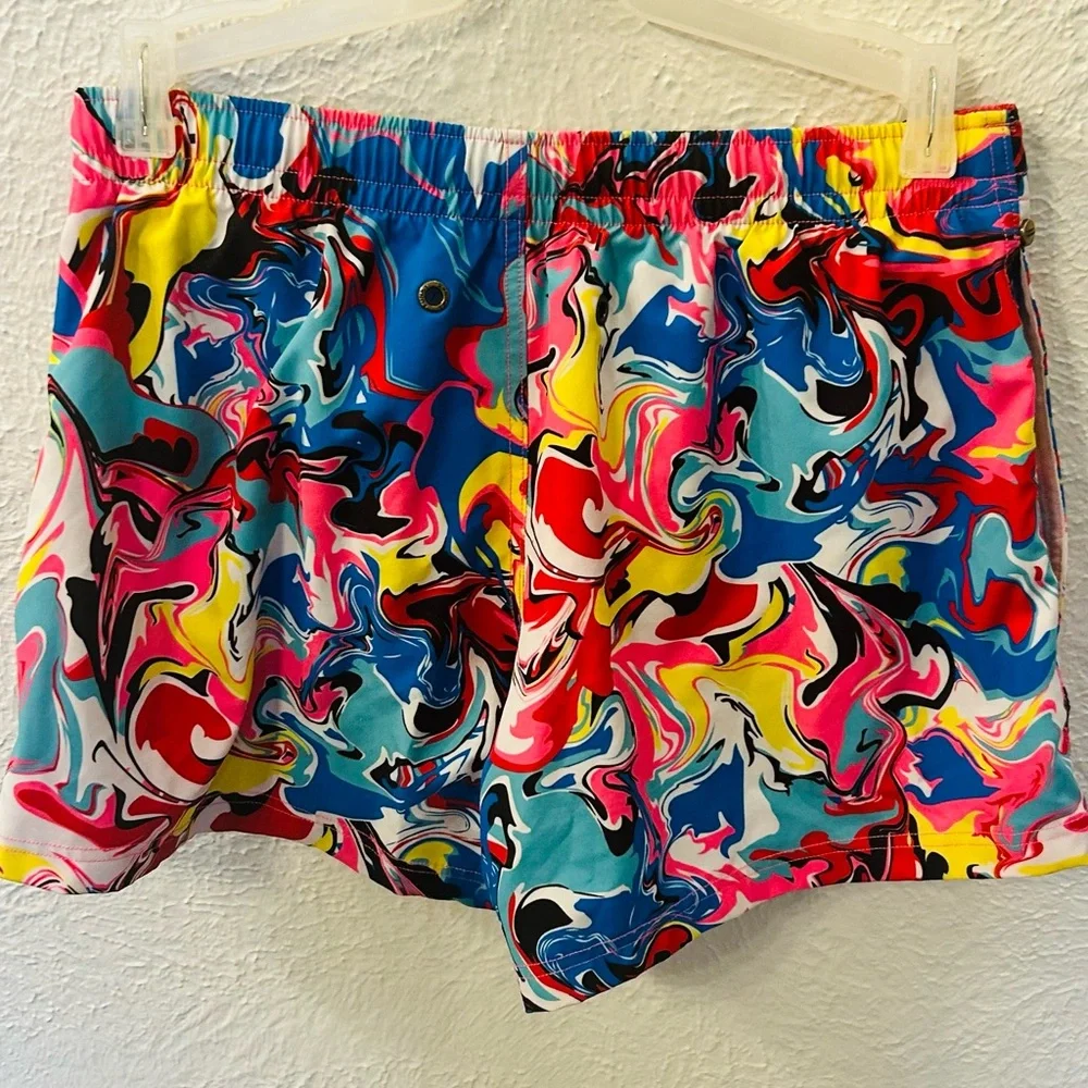 Funky‎ Trunks Splatterfied Men's Shorty Shorts Short SZ S